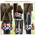 thumbnail image 4 of FORMRS Womens Shoulder Bag with Chain Strap Clutch Purse Cute Tote Handbag, White Checkered Pattern, 4 of 7