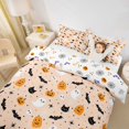 thumbnail image 2 of Homewish Cartoon Fall Pumpkin Bedding for Kids, Ghost Cat Bat Spooky Print Duvet Cover Full, Halloween Reversible, 3-Piece, 1 Duvet Cover and 2 Pillowcases, 2 of 6