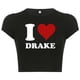 thumbnail image 1 of Camiseta corta con estampado Woxlica I Heart Drake negra para mujer, 1 of 1