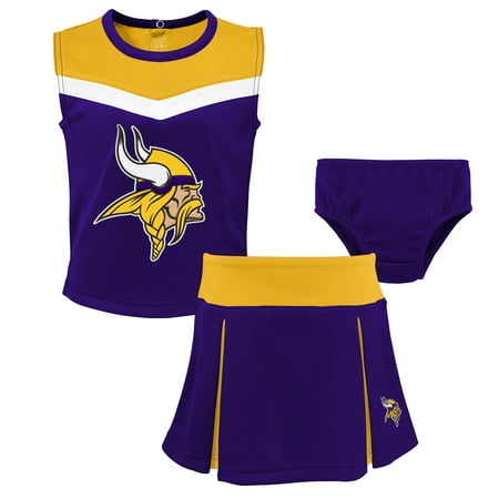 Minnesota Vikings Girls Preschool Two-Piece Spirit Cheer Cheerleader Set With Bloomers - Purple