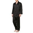 thumbnail image 2 of Nightwear Set, Men’ s Turn-Down Collar Long Sleeve Tops+ Long Pants, 2 of 8