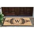 A1HC Natural Coir & Rubber Hand Flocked Large Monogrammed Door Mat