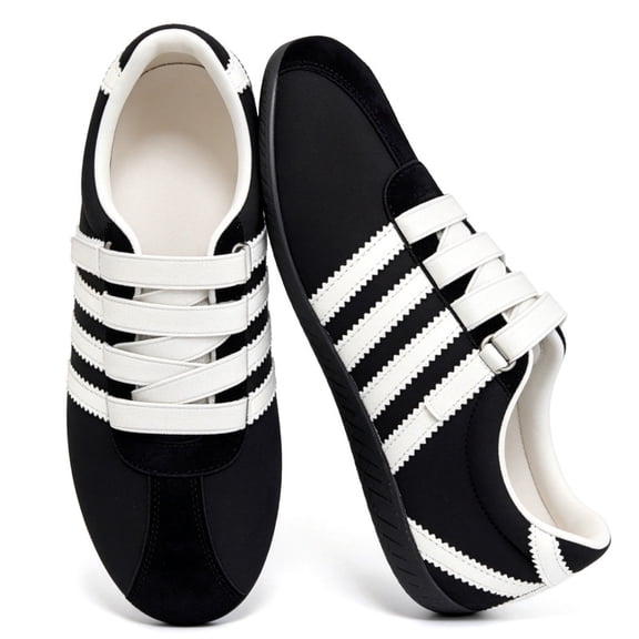 Knivor Slip On Casual Sneakers for Women Elastic Adjustable Strap Low Top Sneakers Non Slip Gum Sole Lightweight Flat Fashion Casual Shoes