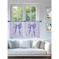 thumbnail image 4 of Sheer Curtains 54 Inch Length 2 Panels Set for Kitchen, Purple Bow Semi Sheer Curtains for Windows, Cute Bowknot Simple Pure Color Voile Window Treatments Rod Pocket Curtain, 4 of 7
