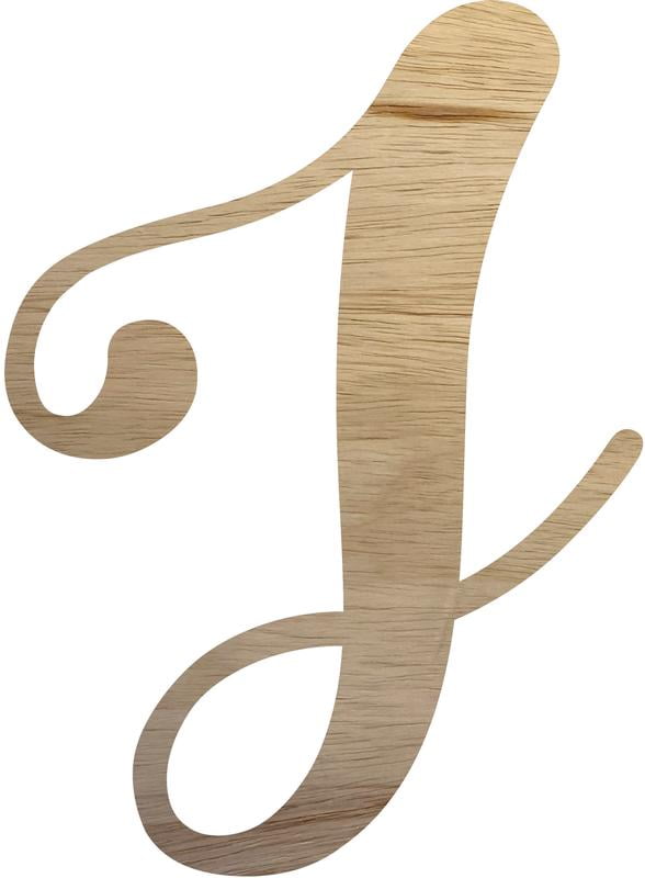 Wooden Letter Cursive V, Unfinished 8'' Craft Wood Letter, Paintable DIY