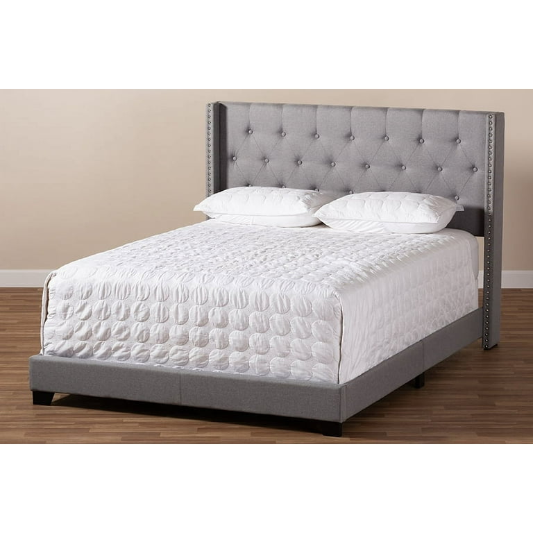 Baxton Studio Brady Modern and Contemporary Light Grey Fabric Upholstered Queen Size Bed Baxton Studio Brady Modern and Contemporary Light Grey Fabric Upholstered Queen Size Bed