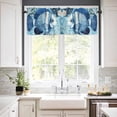 thumbnail image 2 of Summer Ocean Blue Valances for Windows Farmhouse Kitchen Curtains Valances Rod Pocket Valance Curtains for Kitchen Windows Coastal Watercolor Fish Coral Window Valances for Bathroom Bedroom 60"x18", 2 of 6