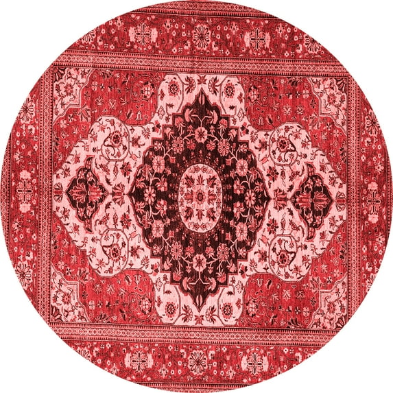 Ahgly Company Machine Washable Indoor Round Persian Red Traditional Area Rugs, 5' Round