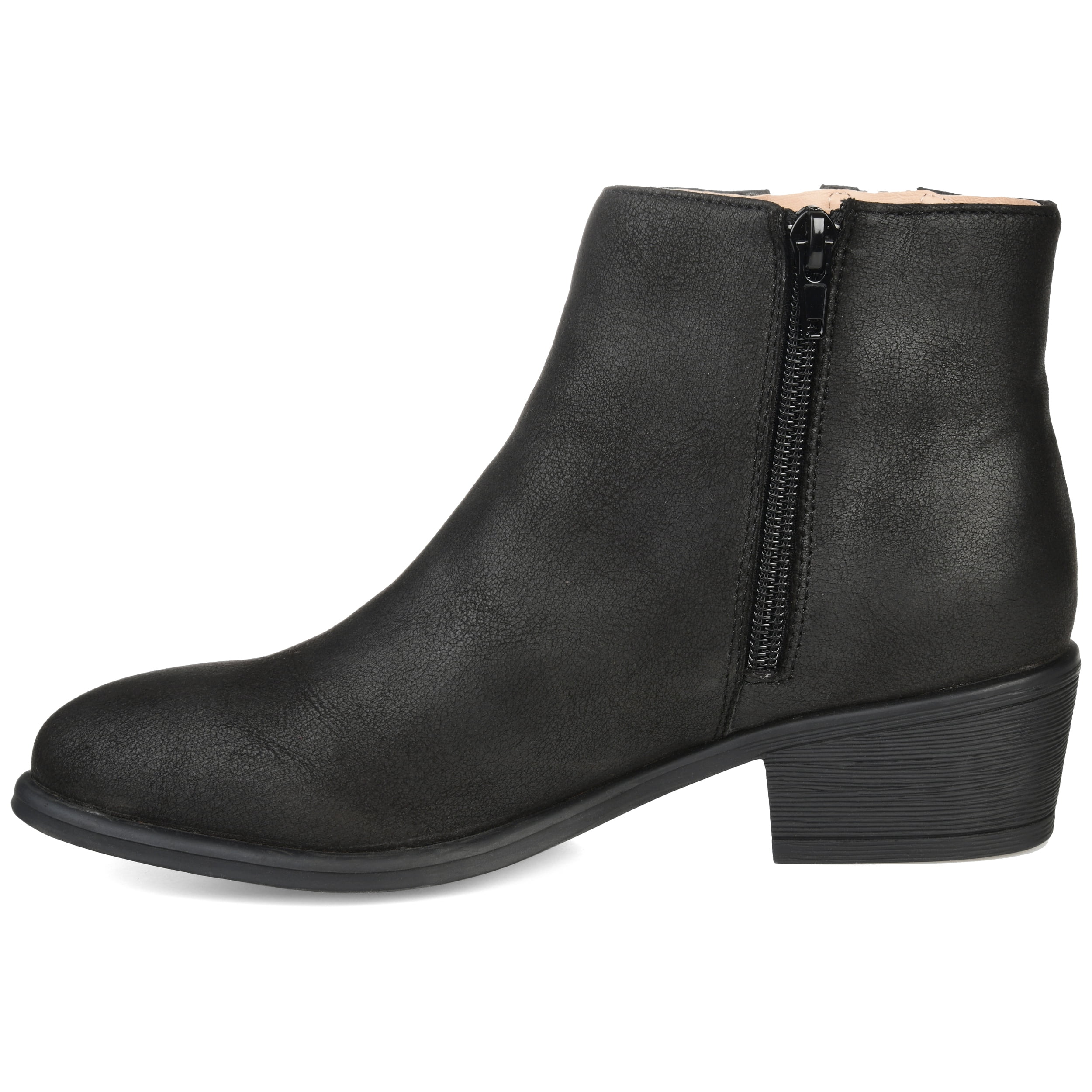 Journee Womens Jayda Inside Zip Stacked Heel Booties