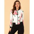 thumbnail image 2 of Dde San Patricio ChaqueDe Bombardero Floral LigeCon CremalleY Cuello Alto PaMujer Blanco rojo L, 2 of 6