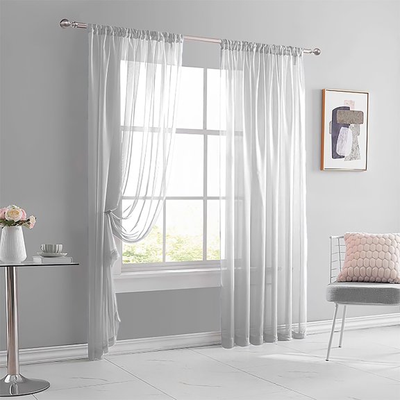Soft Light Filtering Window Curtains, Seamless Rod Pocket Drapes for Living Rooms and Bedrooms, Modern Enhancing Fabric with Gentle Natural Light Diffusion, Home Decor Set