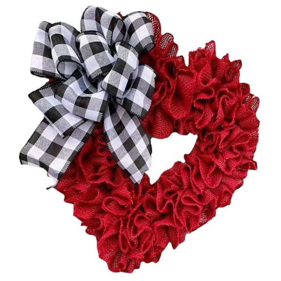 PAMINGONO Valentine's Day Heart Shaped Wreath Assorted Color 1Set 15.7x15.7in