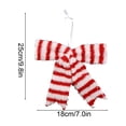 thumbnail image 3 of Dongrere Christmas Tree Bow Decor Plush Hanging Ornament Striped Bow for Window Tree Gift Farmhouse Winter Holiday Decor, A, 3 of 6