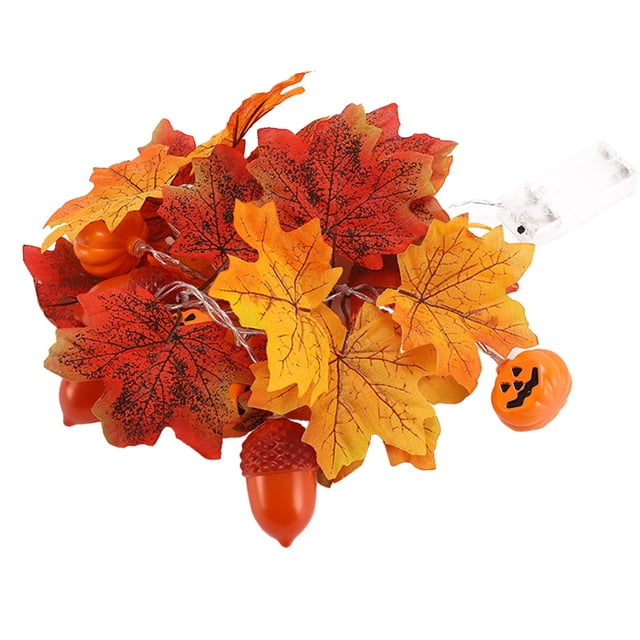 Maple Leaf Pumpkin Light String Halloween Decoration Pendant Home Window Led Maple Leaf Light Colorful Light String Light