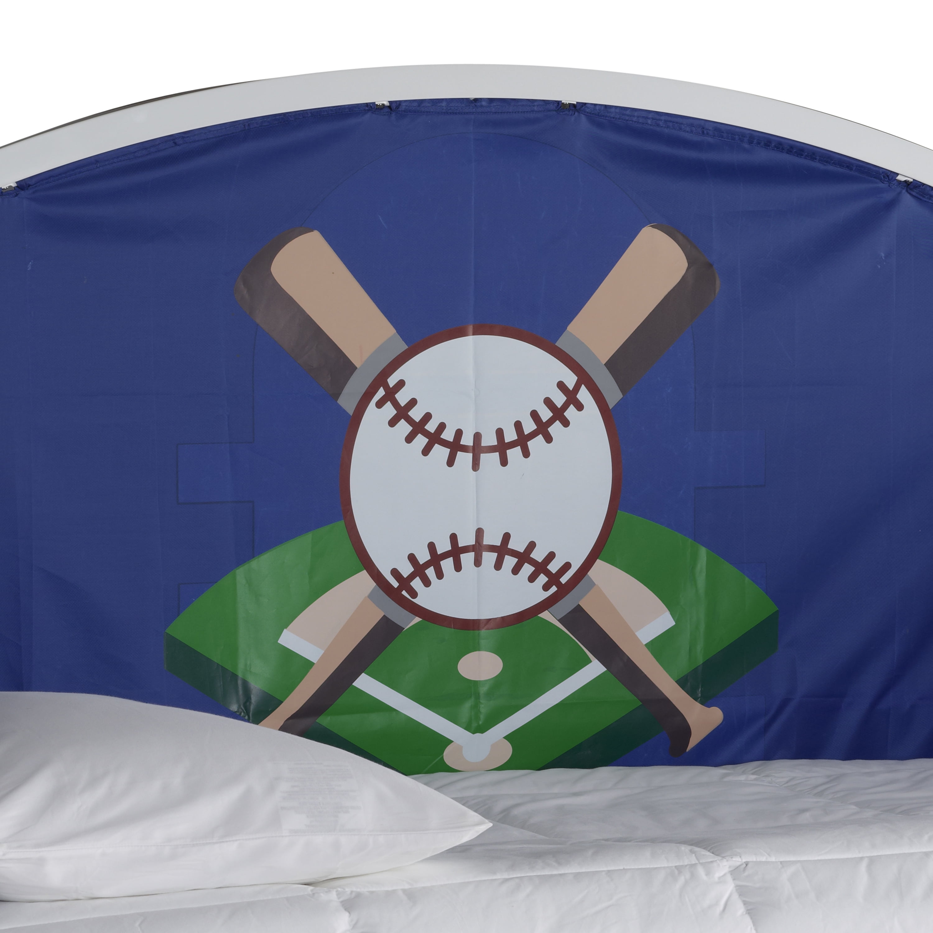Linon Big Game Steel Youth Daybed with Baseball & Basketball Images in White
