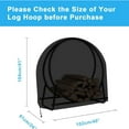 thumbnail image 5 of Housse de Cerceau pour Bûches de Bois, Extérieur, Robuste, Imperméable et Résistante aux Intempéries, Housse de Support de Rangement pour Rondins, avec Fermeture Éclair Complète, Support de Rangement pour Anneaux en Bois (102x61x104cm), 5 of 5