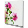 thumbnail image 2 of Roses Violettes avec Feuilles Vertes - Impression sur Toile Florale, 2 of 3