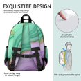 thumbnail image 5 of Green and Purple Marble Pattern Cute School Backpack Bag for School with Padded Back and Adjustable Shoulder Straps 15.25"x11.5"x5.25", 5 of 5