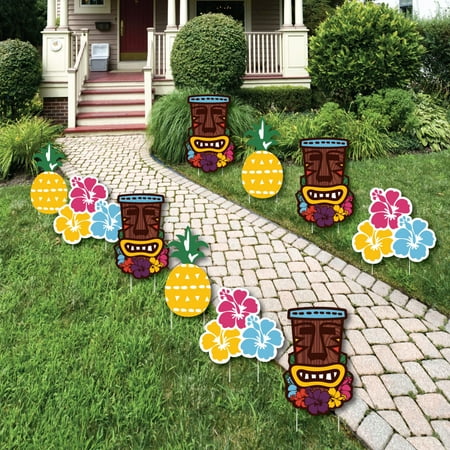 Tiki Luau And Flower Lawn Decorations Outdoor Tropical Tiki Luau And Flower Lawn Decorations Outdoor Tropical Hawaiian Summer Party Yard