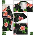 thumbnail image 4 of LA LEELA Men's Hawaiian Shirts Short Sleeve Button Down Shirt Floral Shirt Men Casual Holiday Summer Party Caribbean Shirts for Men Funny M Allover Hibiscus, Black, 4 of 4