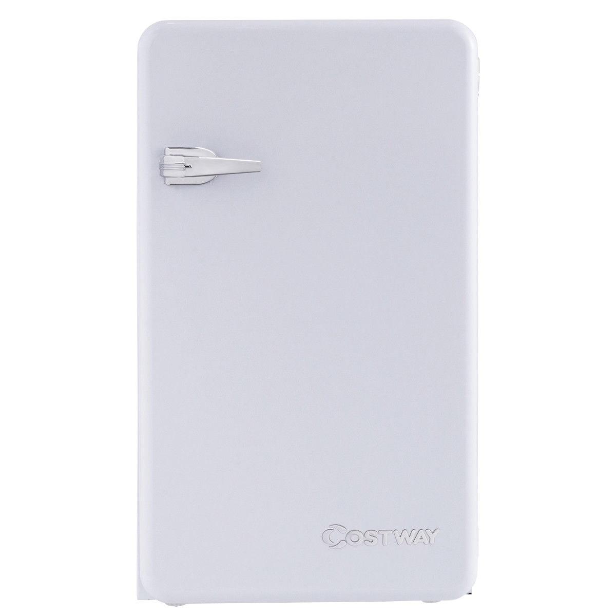 Costway 3.2 Cu Ft Retro Compact Refrigerator w/ Freezer Interior Shelves Handle White