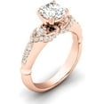 thumbnail image 2 of Vintage 10K/14K/18K Solid White Gold Diamond Ring Round Certified Moissanite Engagement Ring Wedding Band Ring for Women, 2 of 4