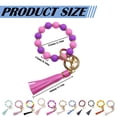 thumbnail image 3 of YYKihy Silicone Beaded Bracelet Wrist Keychain Hanging Ornament European PU Tassel Hand Chain & Key Ring Womens Key, 3 of 9