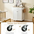 thumbnail image 5 of Giantex Kitchen Island w/Storage Cabinets, Trolley Cart w/Adjustable Height Shelves & Wheels, Spice Rack, Towel Rack, White, 5 of 6