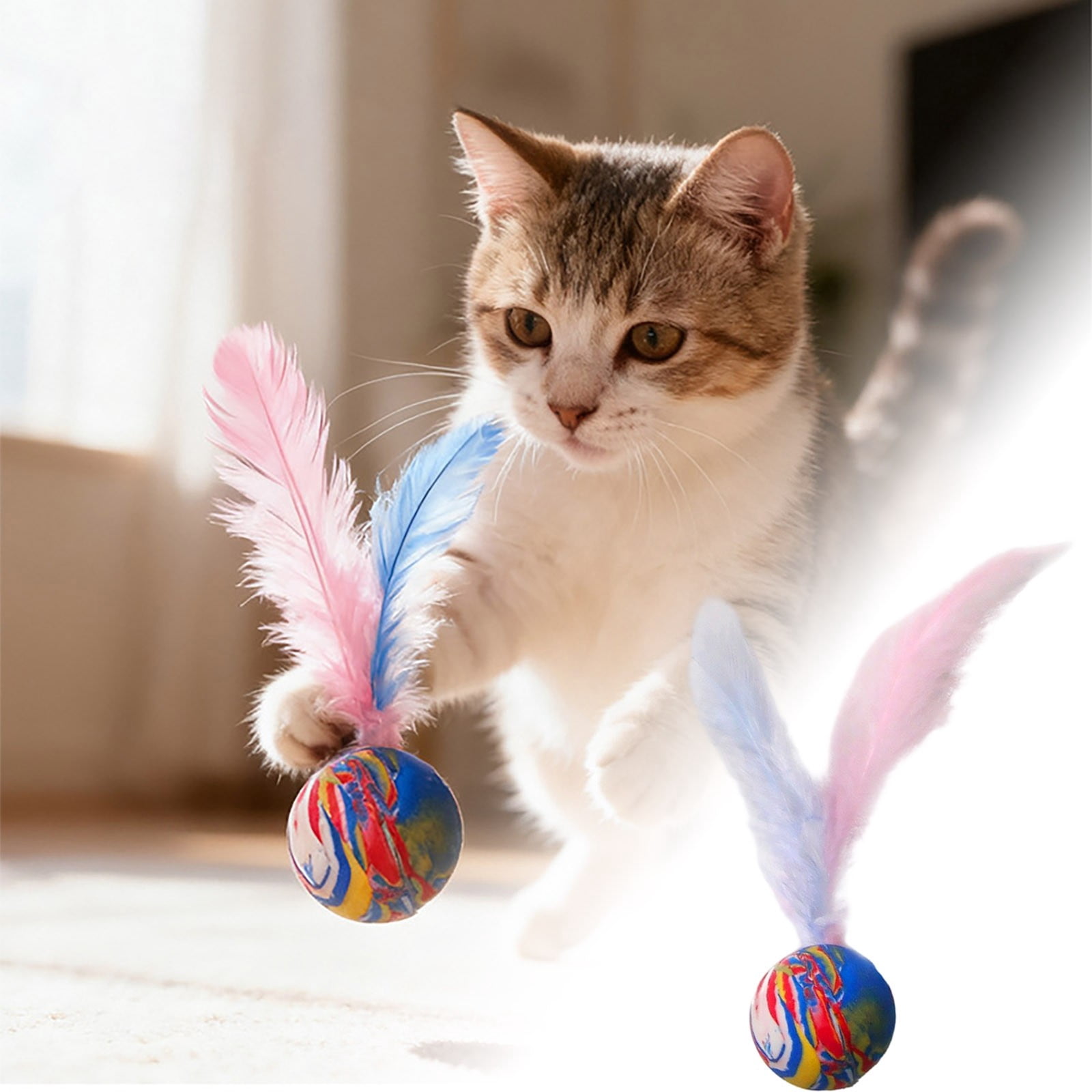 Interactive Cat Teaser Toy for Playful Indoor and Outdoor Entertainment with Elastic Wand