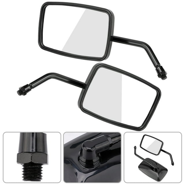 Street Bike Rear View Mirror 2Pcs Motorcycle Street Bike Modified Square Rearview Mirror Rear View Side Mirrors