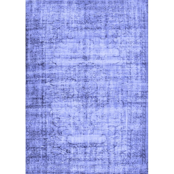 Ahgly Company Indoor Rectangle Abstract Blue Contemporary Area Rugs, 2' x 4'