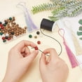 thumbnail image 3 of Prayer Tassel Pendant Necklace Kits Including 24pcs Natural Gemstones 108pcs Sandalwood Round Beads 4pcs Polyester Tassel Decorations Waxed Cotton Cord for Jewelry Making Mixed Color, 3 of 6