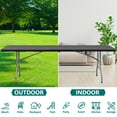thumbnail image 6 of SUGIFT 8 Foot Folding Table Heavy Duty Plastic Portable Long Table for Indoor Outdoor Events, 10pack, Black, 6 of 7