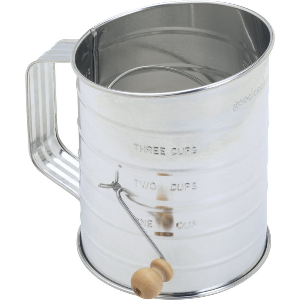 Mainstays 3 Cup Metal Flour Sifter Clean by Hand Washing and Hand