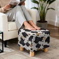 thumbnail image 4 of TSOVTHRID Cow Pattern Ottoman Cover Square Slipcovers, Stretch Footrest Stool Cover for Ottoman Square, Soft Foot Stool Covers Protector with Nonslip Elastic Bottom, 4 of 7