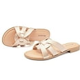 thumbnail image 2 of Ataiwee Women's Flat Slide Sandals - Ladies Comfortable Cross Strap Slip On Summer Slide Sandals., 2 of 5