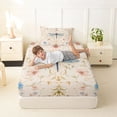 thumbnail image 4 of Erosebridal Blue Dragonfly Twin Sheet Sets,Vintage Floral Bedding For Girls Women 3 Pieces, 4 of 6