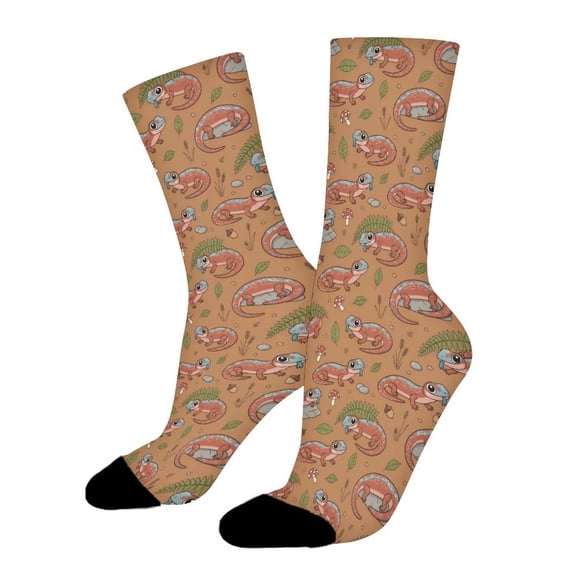 Mushroom Cute Blue Tongue Skink Funny Novelty Crew Socks for Women Men Sports
