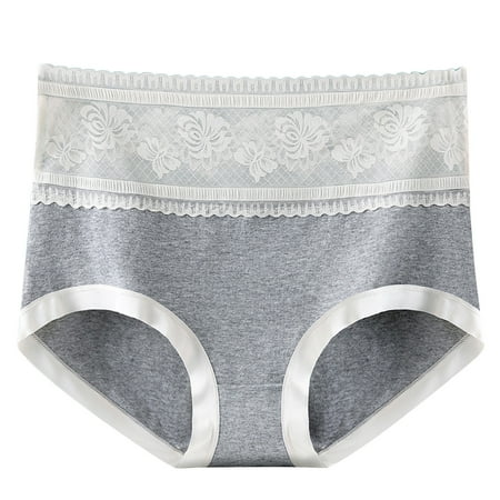 Scyoekwg Womens Underwear Cotton Comfort High Waisted Underwear Bikini Underwear Hipster Panties Knickers Stretchy Underpants(Gray XXL)