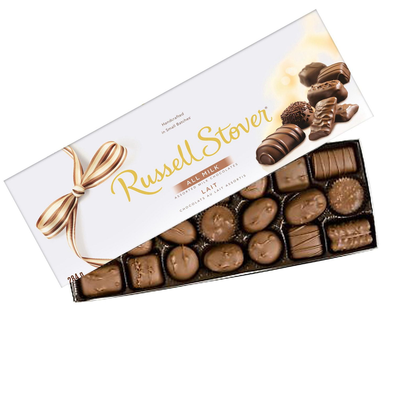 Chocolats au lait Russell Stover – Boîte-cadeau à ruban
