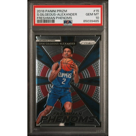 Graded 2018 Panini Prizm Shai Gilgeous-Alexander #15 Freshman Phenoms Rookie RC Basketball Card PSA 10 Gem Mint
