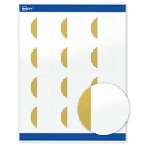 Avery® Labels, 2" Diameter, Dipped Gold Edge, Glossy White, 120ct