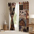 thumbnail image 3 of Erosebridal Rustic Cabin Wolf Patchwork Print Blackout Curtains Set of 2 (52x84 Each), Lodge Style Window Curtains for Men and Women, 3 of 6