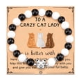 thumbnail image 4 of Pulsera de gato de piedra con imán negro, pulsera de gato atigrado naranja, pulsera de regalo para mujer loca con cabeza de gato plateada, 4 of 6