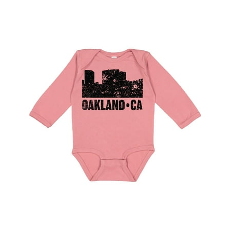 

Inktastic Oakland California Skyline with Grunge Gift Baby Boy or Baby Girl Long Sleeve Bodysuit