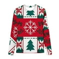 thumbnail image 4 of Conjuntos de blusas y camisas de cuello redondo y manga larga con estampado navideño para niños Camisa de manga larga con cuello redondo y cintura elástica Pantalones largos Conjunto de traje de casa, 4 of 6