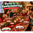 thumbnail image 5 of Krocisen Christmas Paper Plates and Cups Set for 25 Guests, 9 Inch & 7 Inch Dinner Plates, Napkins and Cups, Holiday Tableware Kit for Xmas Party, Dinner & Family Gathering, 5 of 6