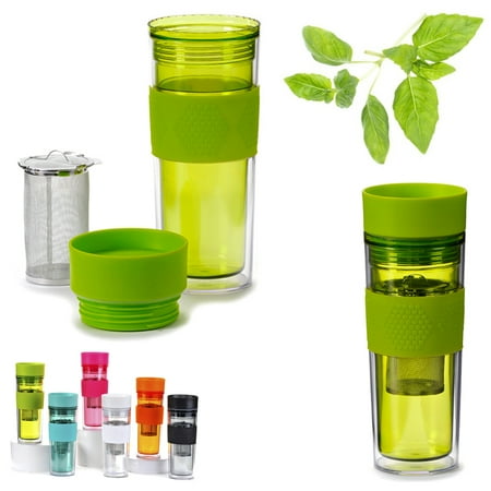 - Tea Infuser Water Bottle Tumbler Loose Leafs Stainless Steel Strainer Travel Cup