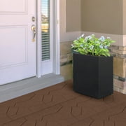 GroundSmart 16 x 16 x 3/4 Brown Dual-Sided Rubber Garden Patio Paver, 9 Pack