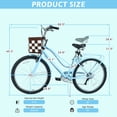 thumbnail image 5 of Tyethy Women's Bike 26" Shimano 7 Speeds Comfortable City Bike Beach Cruiser Bicycle, Blue Green, 5 of 11